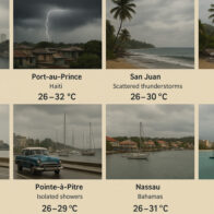 Pronóstico del tiempo en el Caribe para mañana 28 de junio de 2025: lluvias y calor en varias islas
